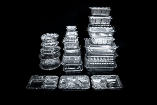 Foil containers and plastic lids